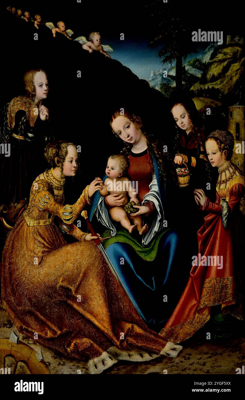 The Mystic Marriage of Saint Catherine of Alexandria 1516–1518 by Lucas ...