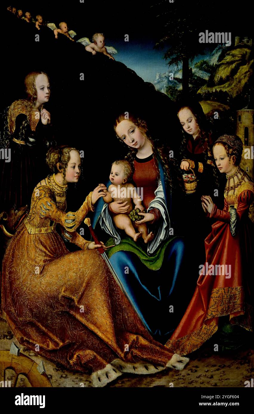 The Mystic Marriage of Saint Catherine of Alexandria 1516–1518 by Lucas ...