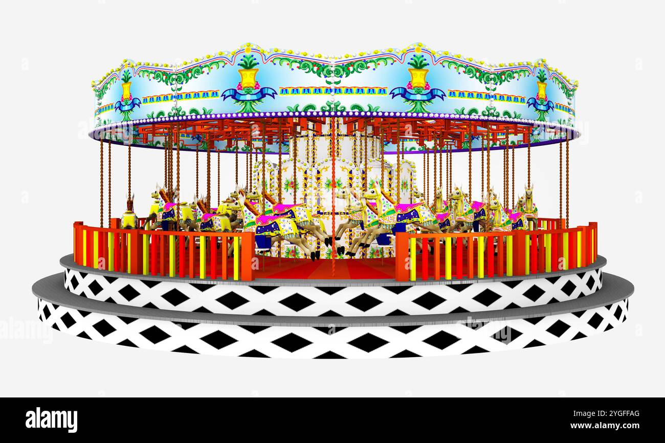 Carousel isolated on white background Stock Photo - Alamy