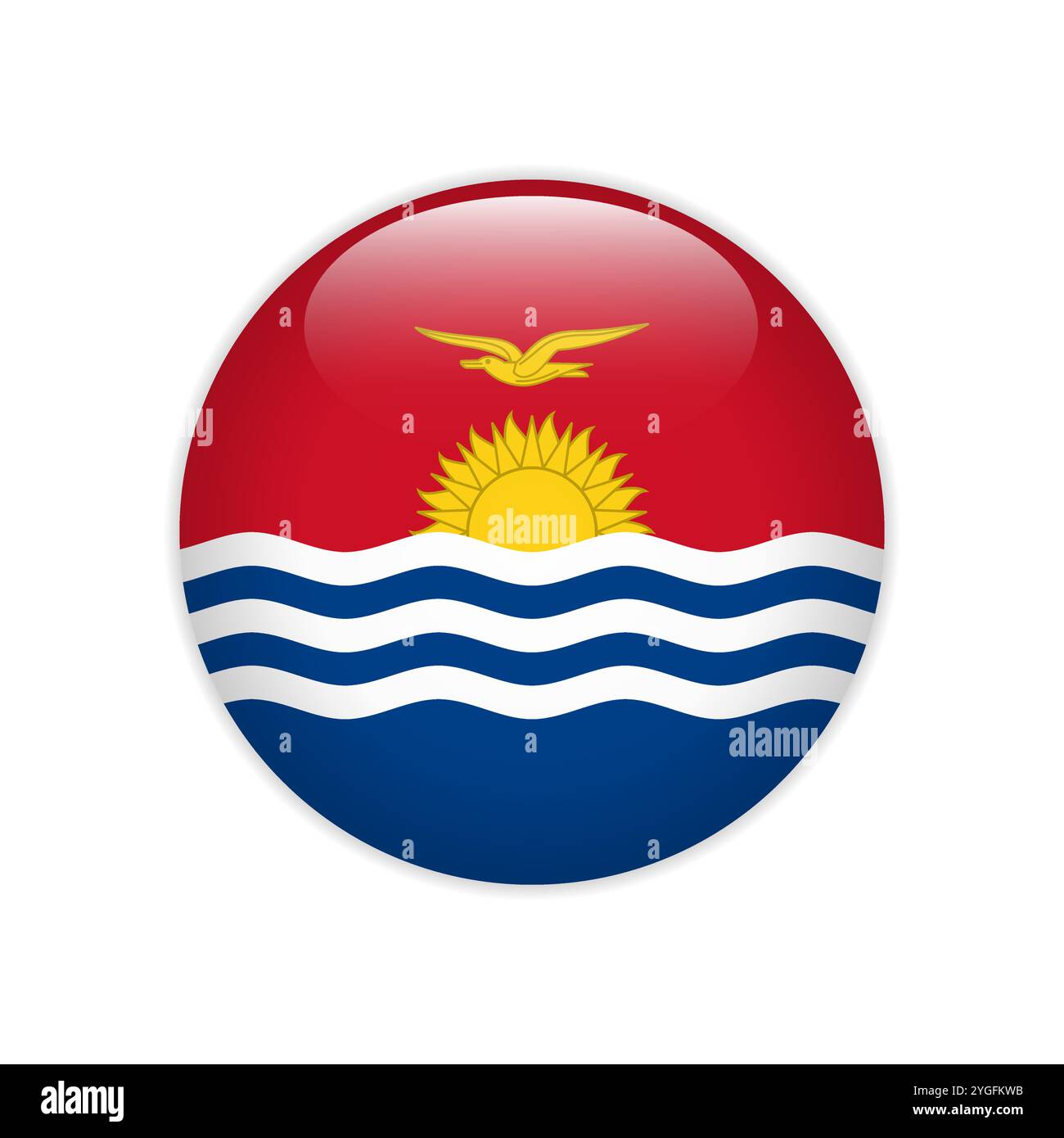 Kiribati flag on button Stock Vector