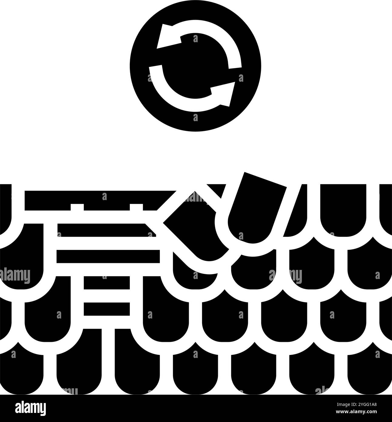 roof shingle replacement home maintenance glyph icon vector ...
