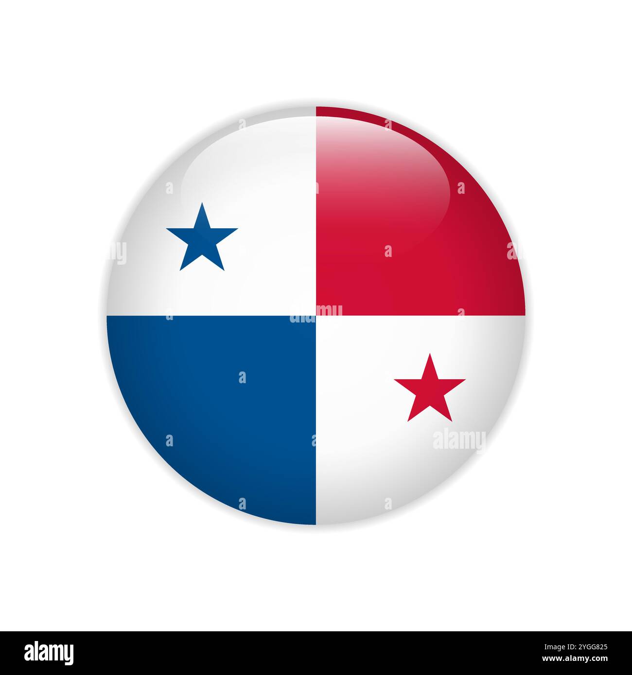 Panama flag on button Stock Vector