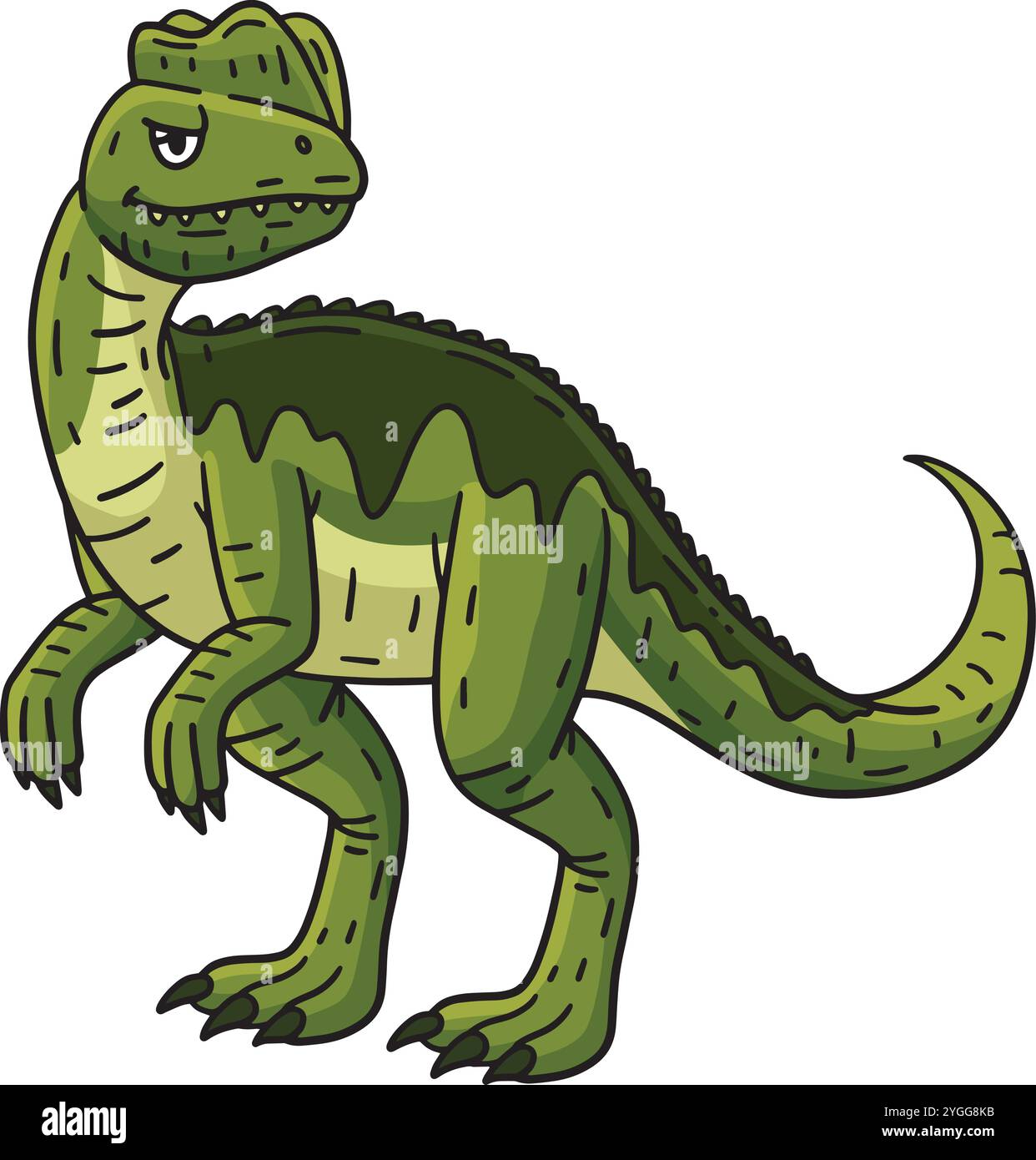 Dinosaur Dilophosaurus Cartoon Colored Clipart Stock Vector Image & Art ...