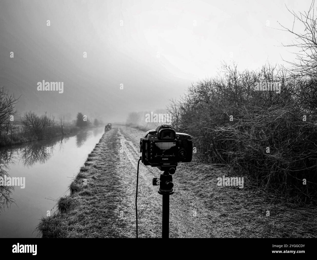 Camera on tripod taken landscape photograph - Smartphone Captured Stock Image