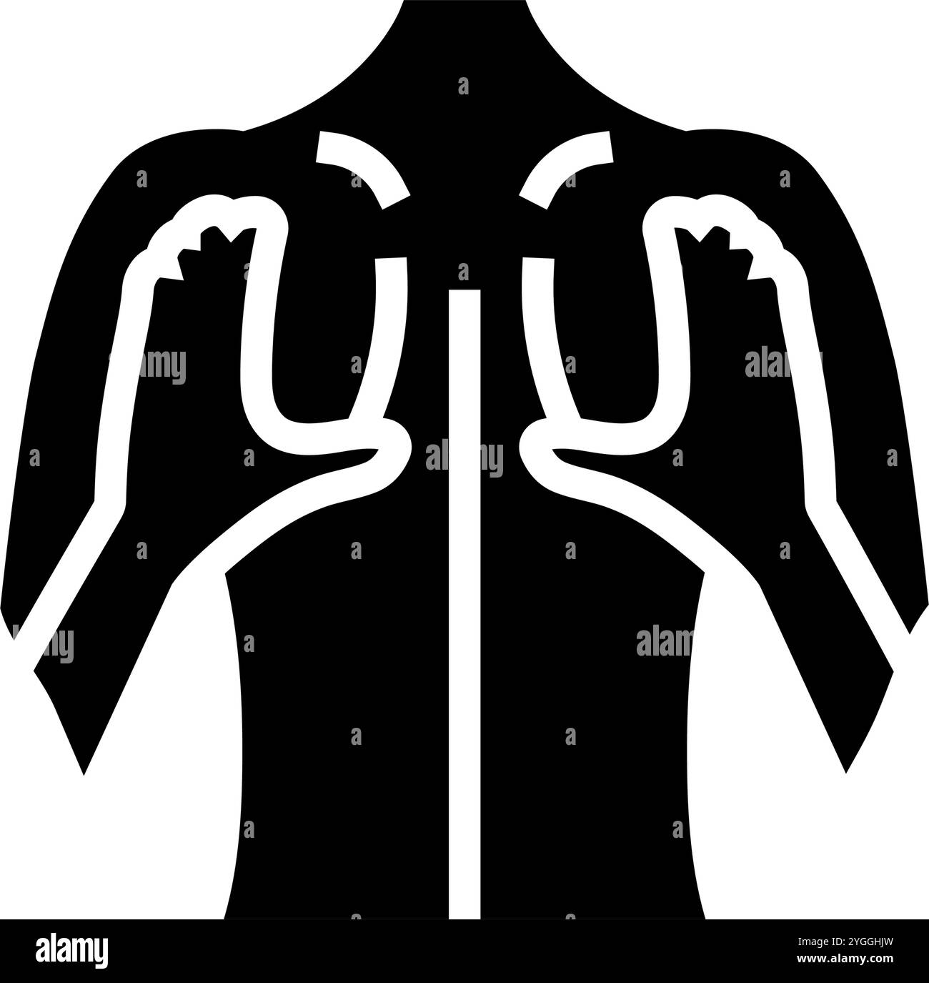 upper back massage therapy glyph icon vector illustration Stock Vector ...