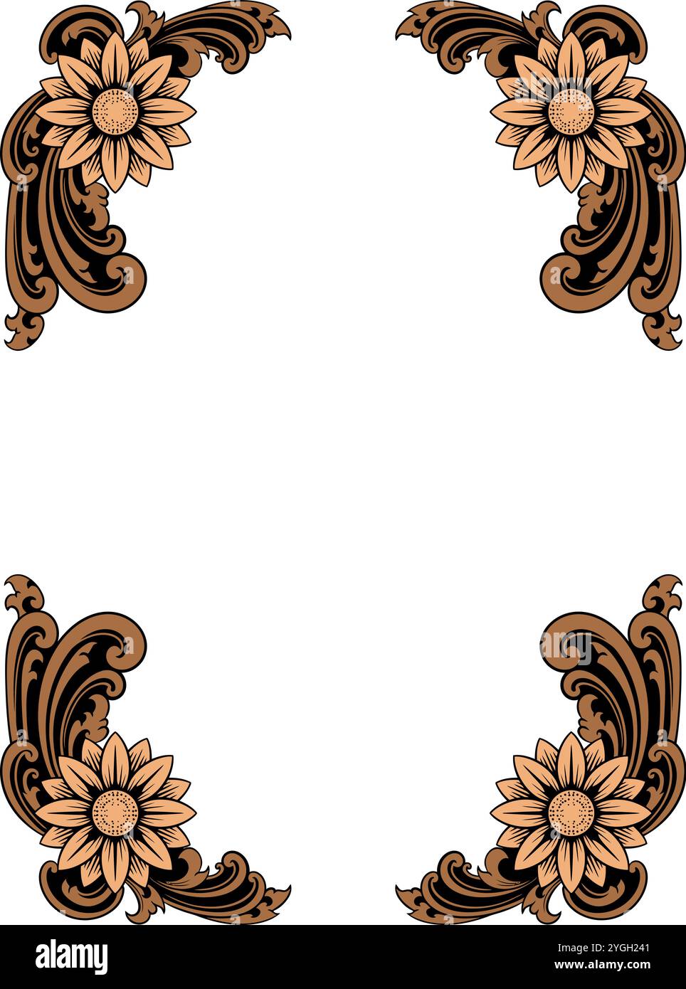 floral frame vector decoration Stock Vector Image & Art - Alamy