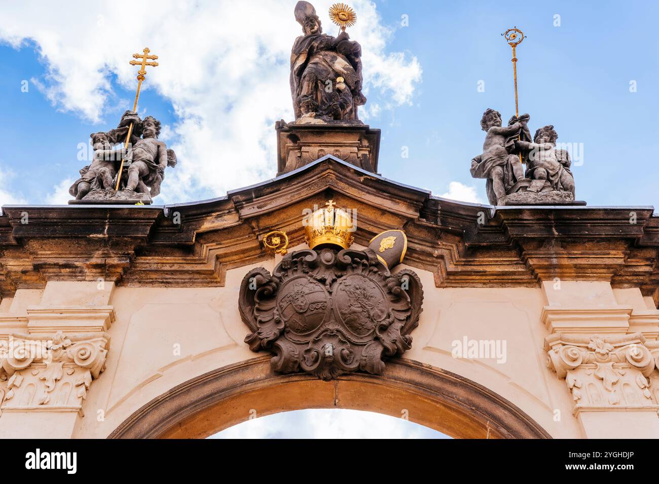 Entrance arch to Strahov Monastery complex. Strahovský klášter - Strahov Monastery. Strahov, Prague, Czech Republic, Europe Stock Photo