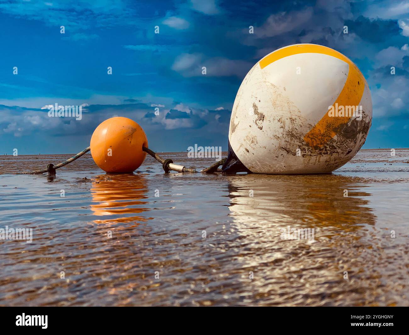 The water level drops during low tide on the North Sea Stock Photo - Alamy