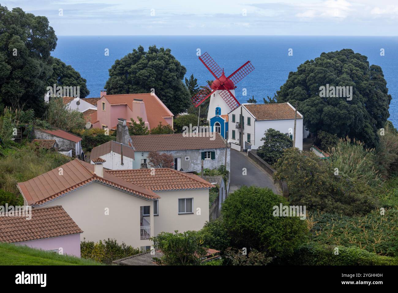 The Pico Vermelho Mill is one of the few of its kind still standing on the island of São Miguel. Stock Photo