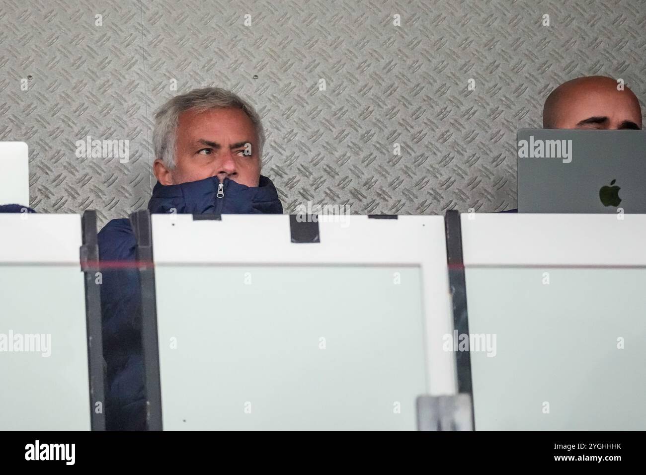 Alkmaar, Austria. 07th Nov, 2024. ALKMAAR, AUSTRIA - NOVEMBER 7: Head Coach José Mourinho of Fenerbahce who has to take a seat in the stands due to a suspension during the UEFA Europa League 2024/25 League Phase MD4 match between AZ Alkmaar and Fenerbahce at AFAS Stadion on November 7, 2024 in Alkmaar, Austria. (Photo by Ed van de Pol/Orange Pictures) Credit: Orange Pics BV/Alamy Live News Stock Photo