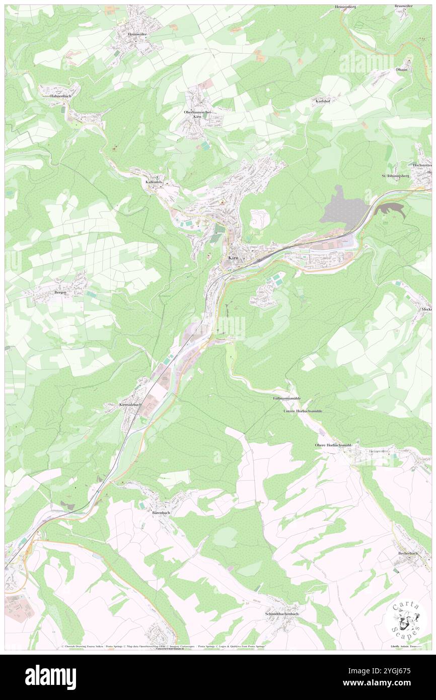 Kirn, DE, Germany, Rheinland-Pfalz, N 49 47' 9'', N 7 27' 33'', map, Cartascapes Map published in 2024. Explore Cartascapes, a map revealing Earth's diverse landscapes, cultures, and ecosystems. Journey through time and space, discovering the interconnectedness of our planet's past, present, and future. Stock Photo