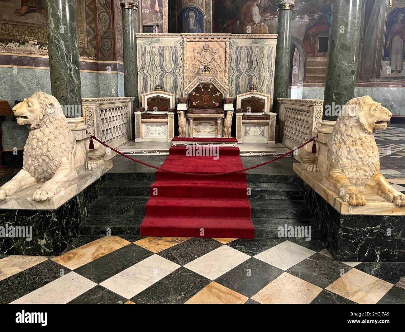 Church interior of St. Alexander Nevsky Patriarchal Orthodox Cathedral in Sofia Bulgaria, Eastern Europe, Balkans, EU - Smartphone Captured Stock Image