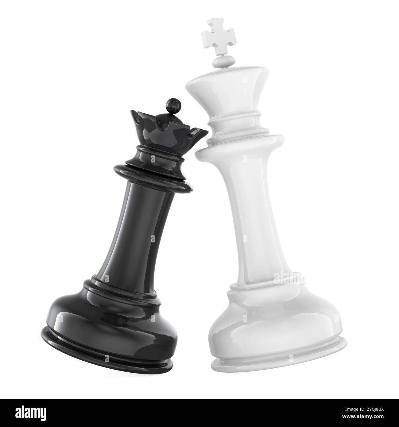 Black queen chess and white king chess. Interethnic marriage, concept ...