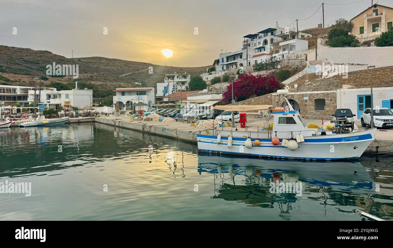Scenic Sunset At Mediterranean Fishing Village Harbor With Traditional scenic-sunset-at-mediterranean-fishing-village-harbor-with-traditional