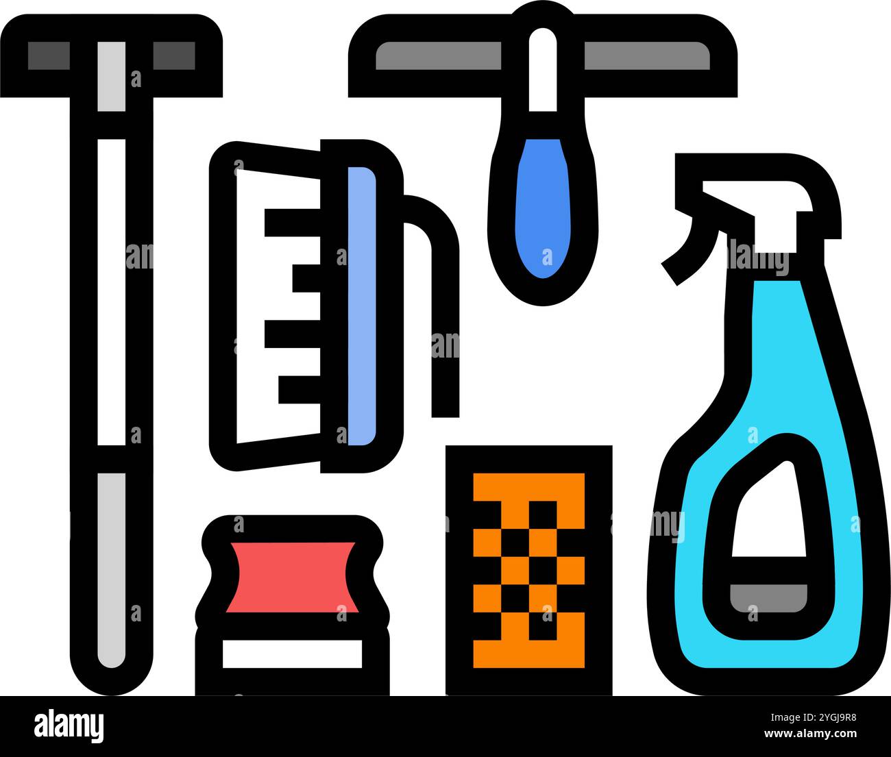 car wash kit accessory color icon vector illustration Stock Vector ...