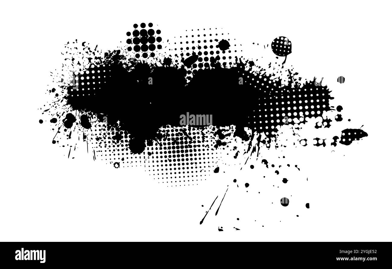 Splatter Paint Texture . Black Spray Blot of Ink. Place illustration ...