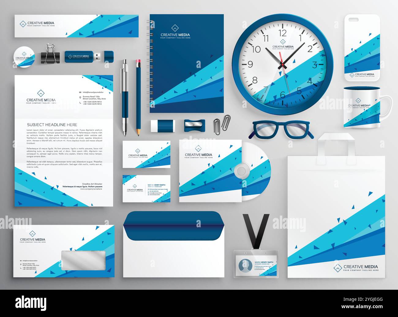big set of professional brand identity business stationery items Stock ...