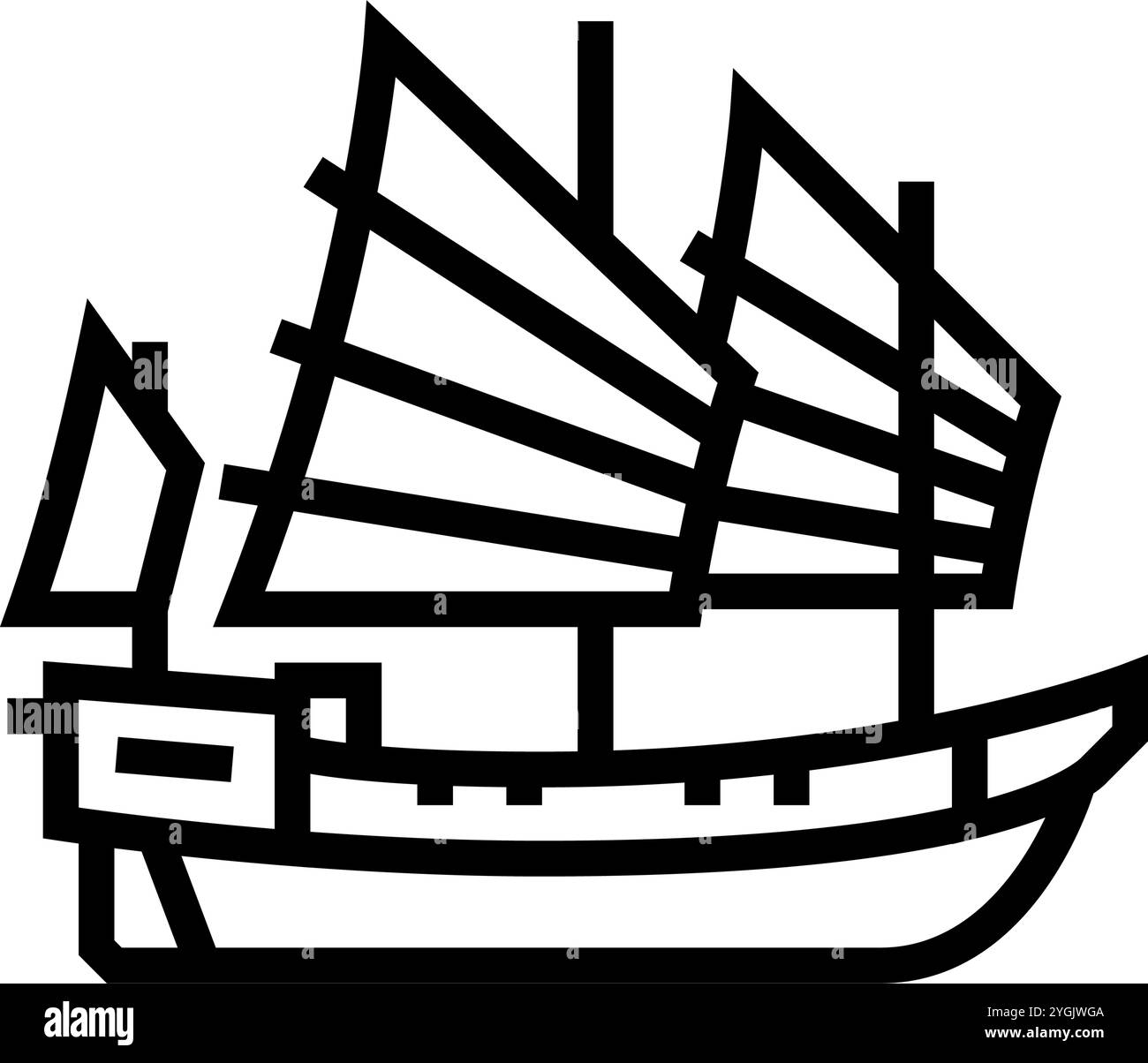 galley ancient ship line icon vector illustration Stock Vector Image ...