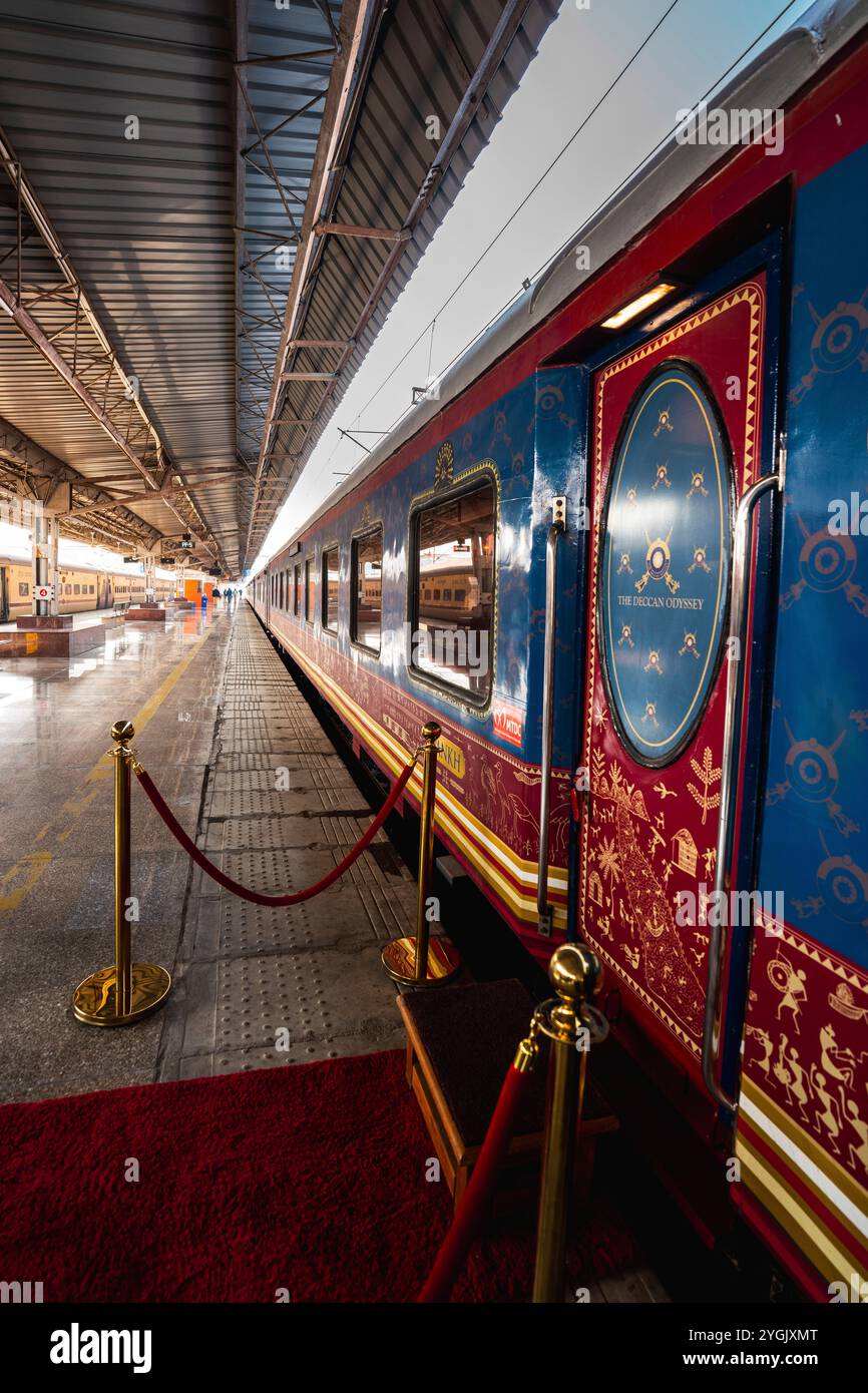 The Deccan Odyssey, Luxury Trains in India Stock Photo