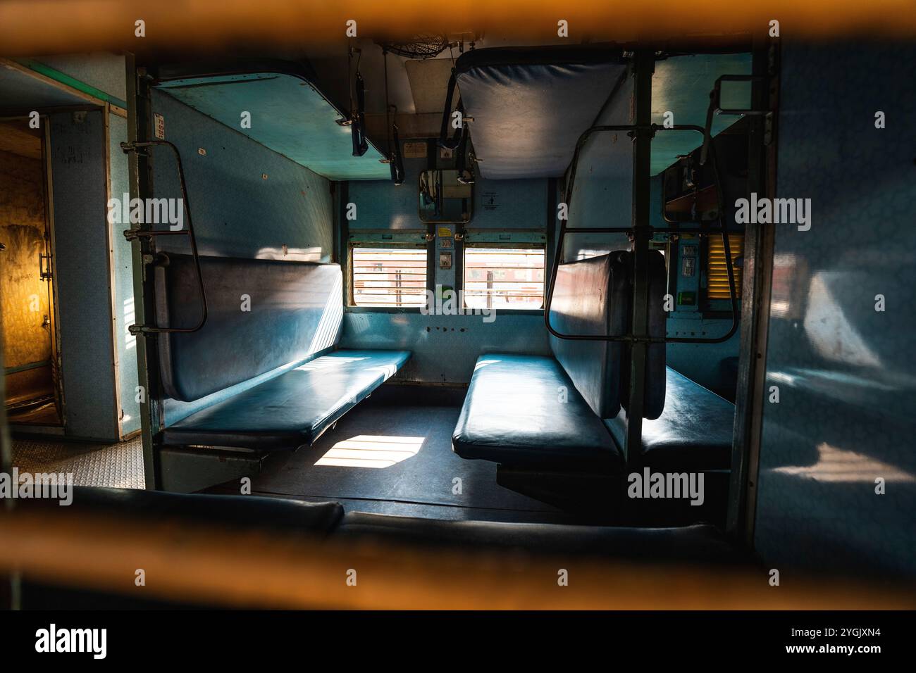 Varanasi, India (Uttar Pradesh) Interior view of an Indian train Stock Photo