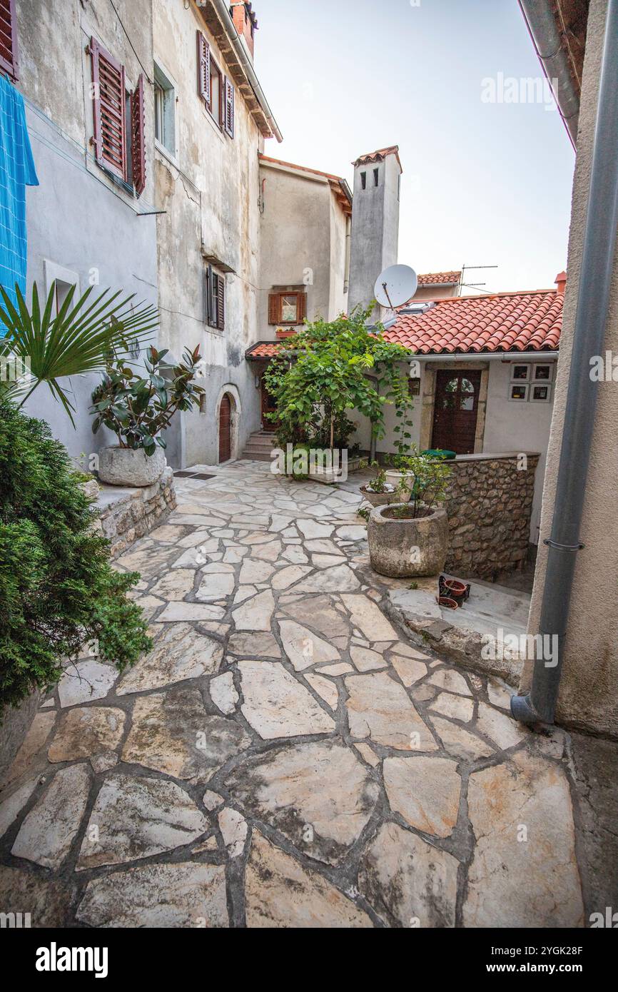 Old, historic, dreamy mountain village. Narrow streets, old houses in ...