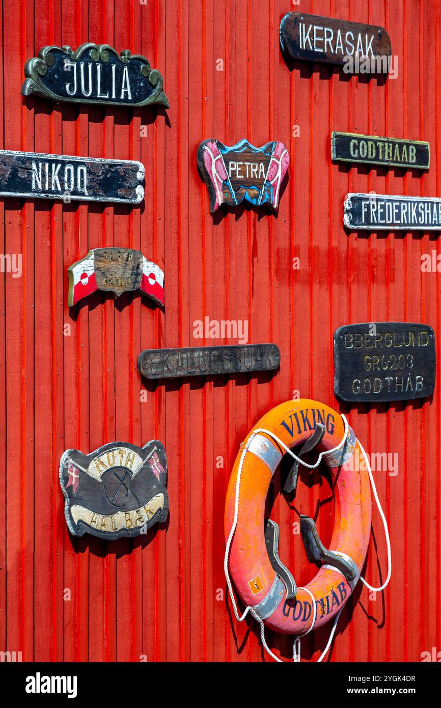 Restaurant in the commercial port, Nuuk, Sermersooq Municipality, Greenland, Kingdom of Denmark Stock Photo