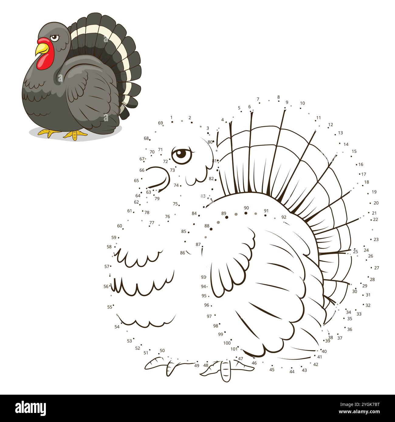 Connect the dots game turkey vector illustration Stock Vector Image ...