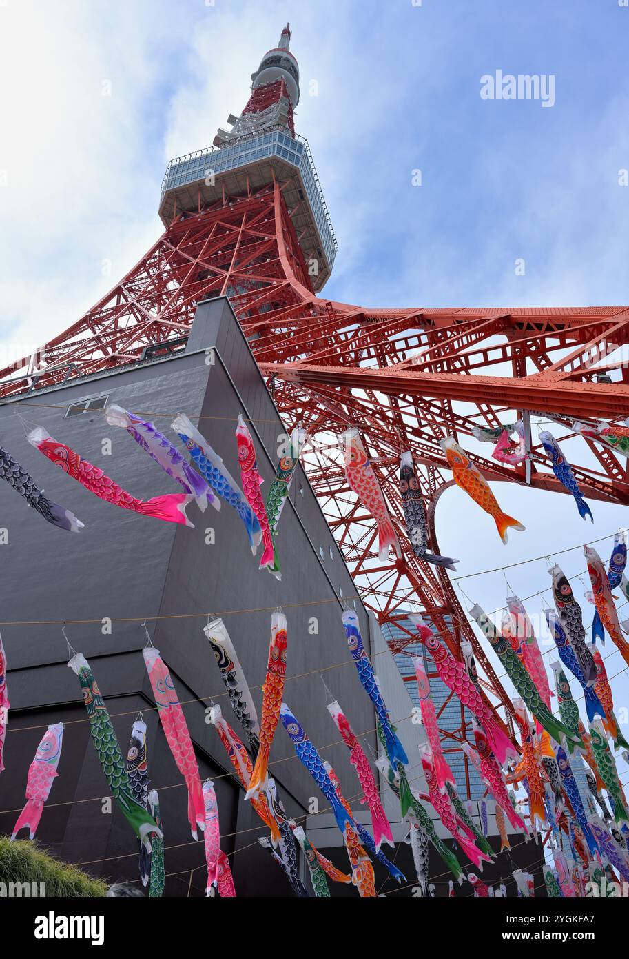 Tokyo Tower - Scenic details of iconic Tokyo, JP Stock Photo