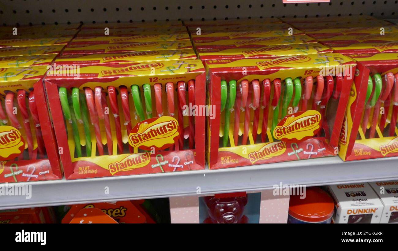Los Angeles, California, USA 7th November 2024 Christmas Candy Canes at ...