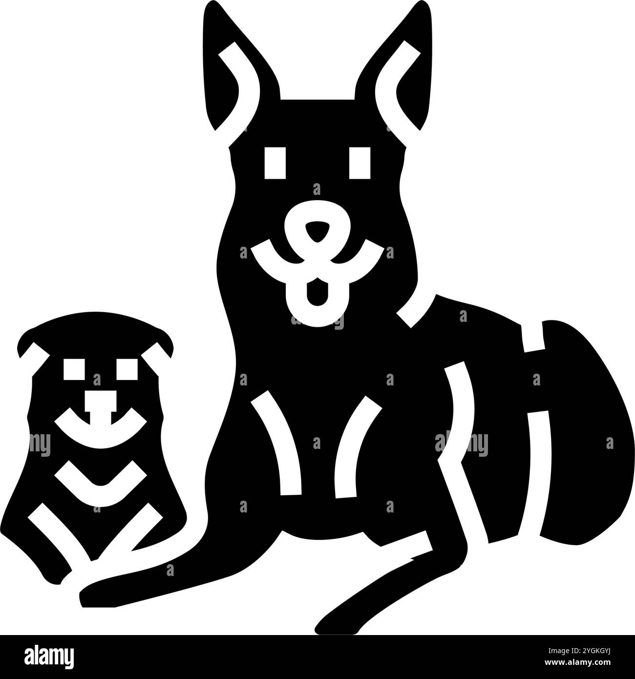 puppies dog glyph icon vector illustration Stock Vector Image & Art - Alamy