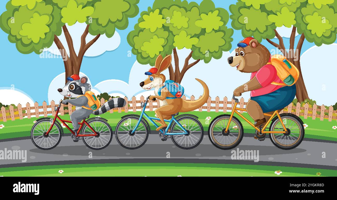 Cycling in a forest Stock Vector Images - Alamy