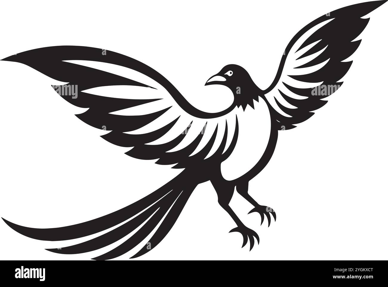 Nice bird vector art illustration on a white background Stock Vector