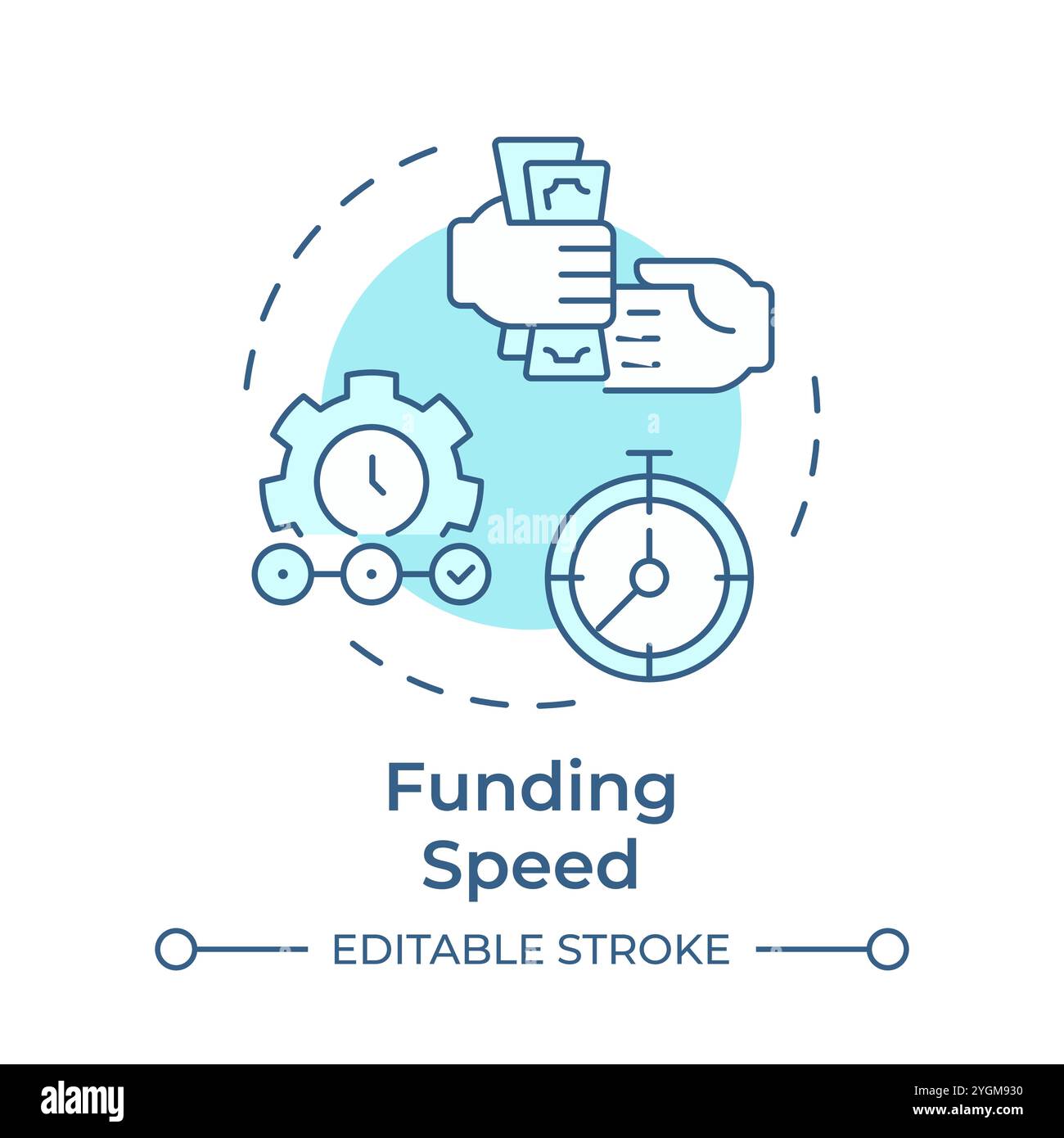 Funding speed soft blue concept icon Stock Vector
