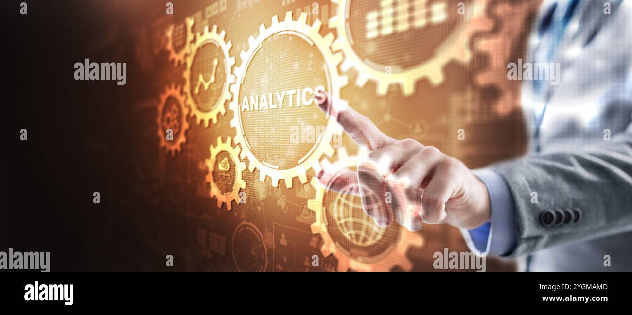 Data analyst concept. Working on business analytics dashboard. Stock Photo