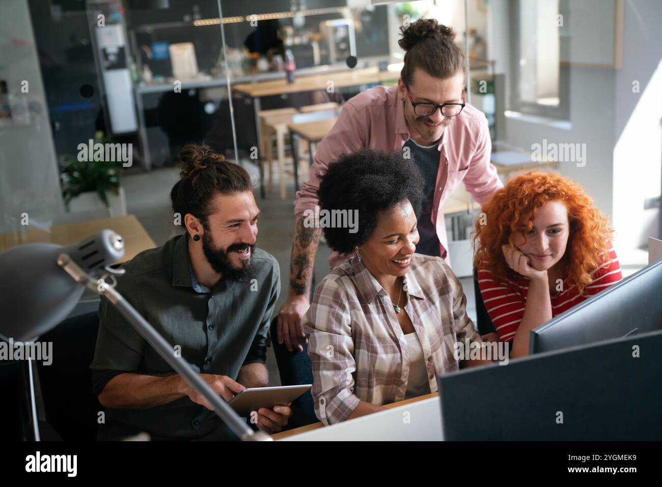 Developing programming and coding technologies. Programmer working in a software develop company Stock Photo