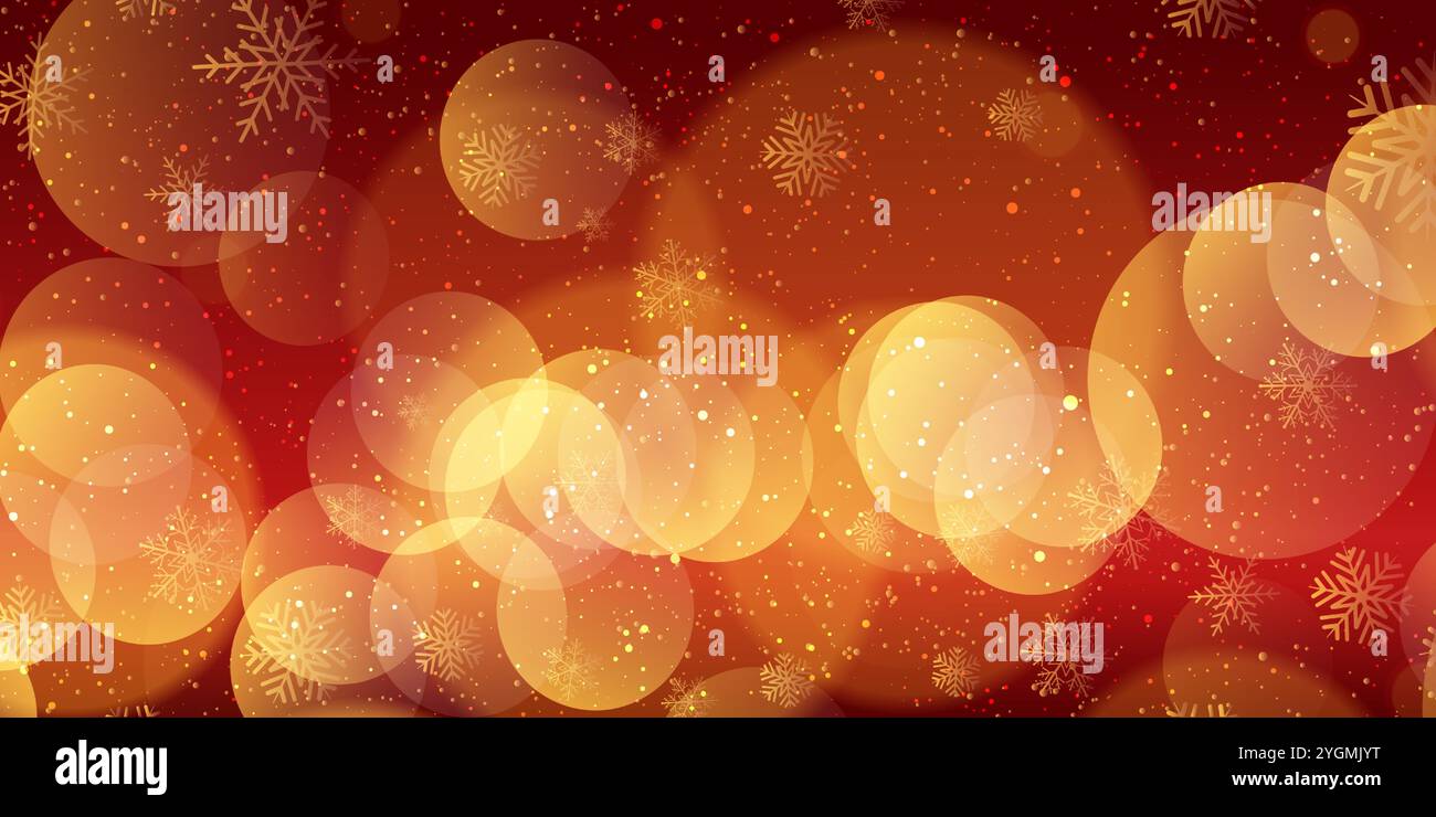 Christmas banner with a snowflakes and bokeh lights design Stock Vector ...