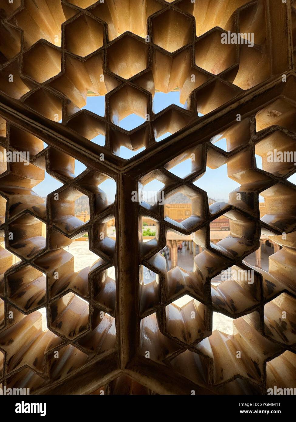 Islamic Patterns, 'Locked inside' abstract work ,  India - Smartphone Captured Stock Image