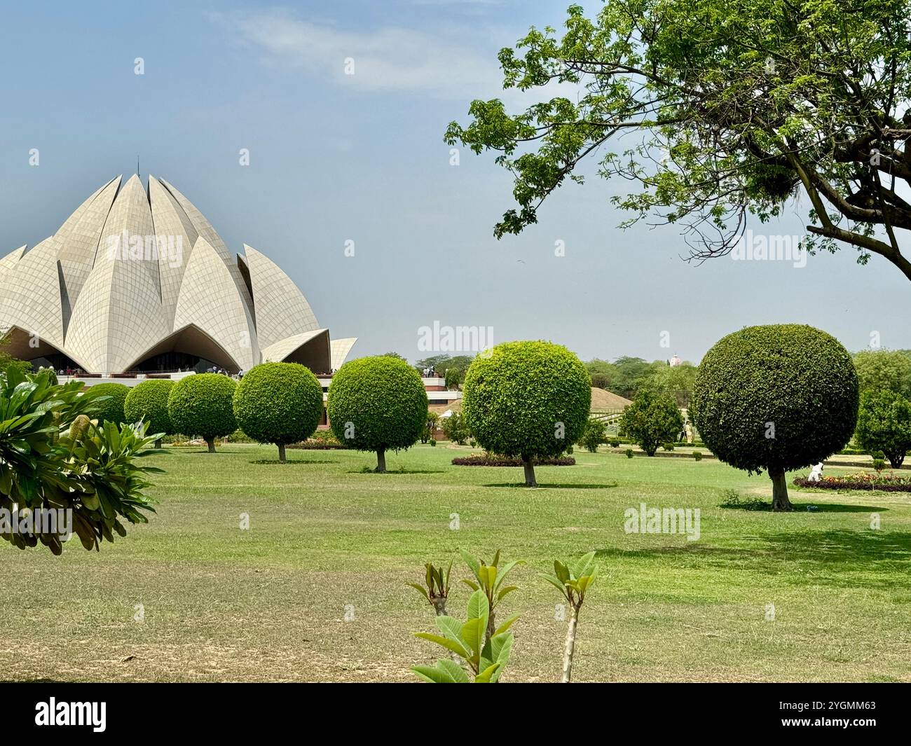 Lotus temple ( Baha'i house of worship ), completed in 1986 , New Delhi , India - Smartphone Captured Stock Image