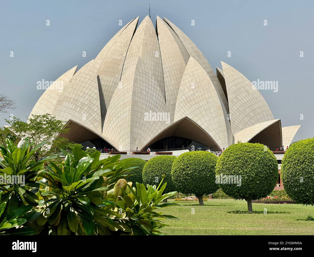 Lotus temple ( Baha'i house of worship ), completed in 1986 , New Delhi , India - Smartphone Captured Stock Image