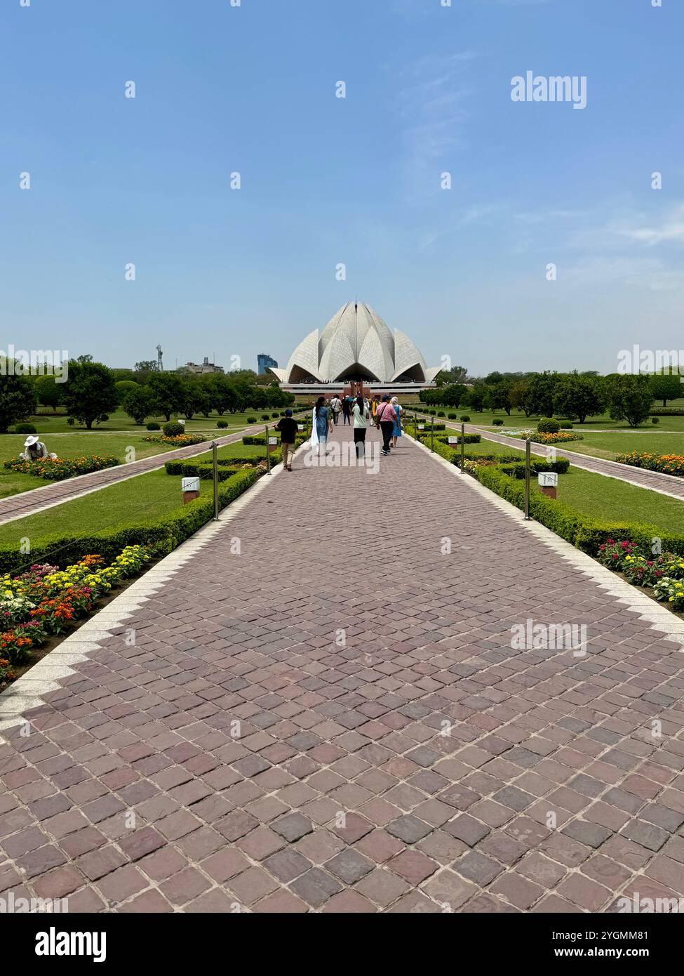 Lotus temple ( Baha'i house of worship ), completed in 1986 , New Delhi , India - Smartphone Captured Stock Image
