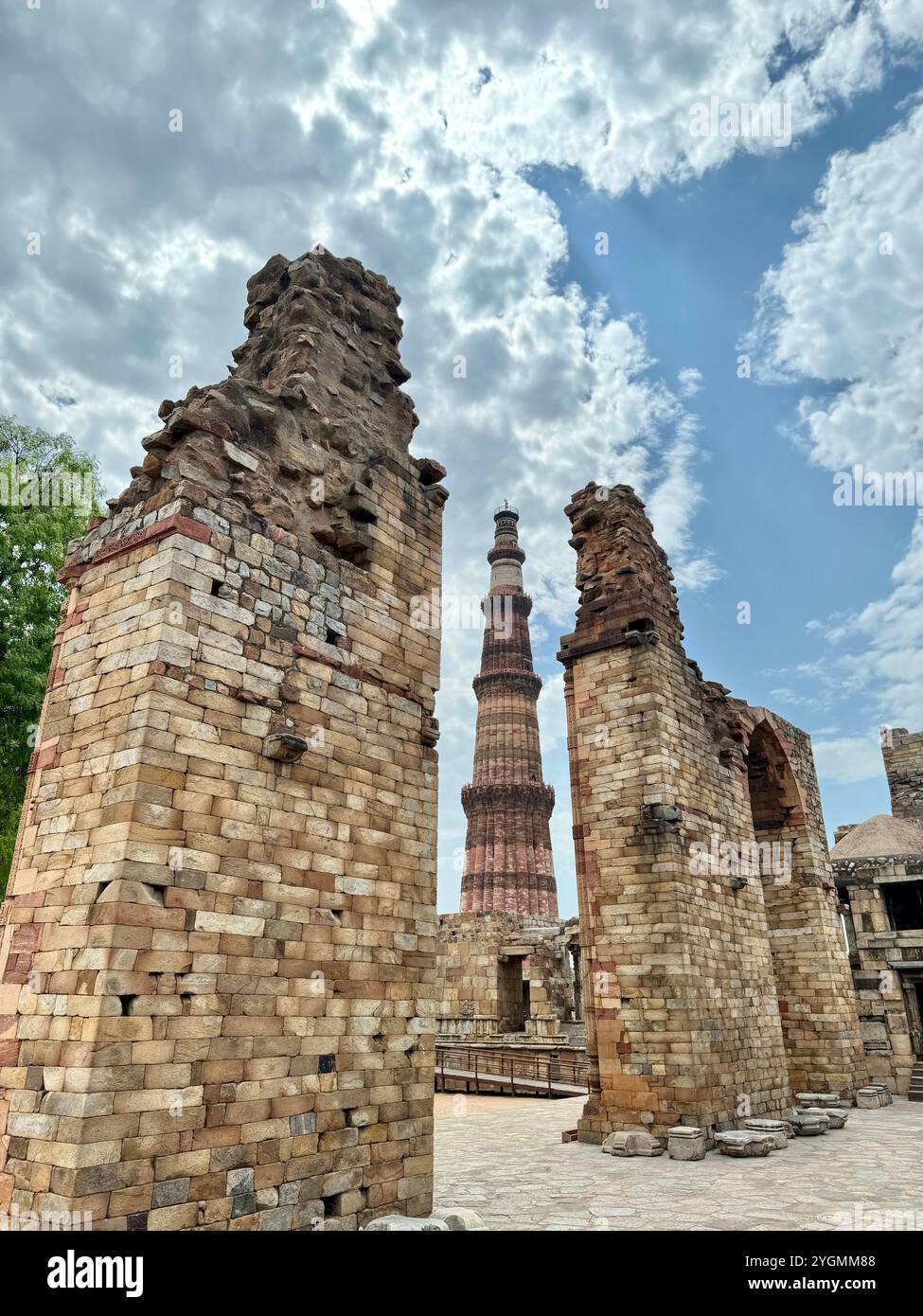 Qutub minar , Unesco world heritage site from the 12th century , Delhi , india - Smartphone Captured Stock Image