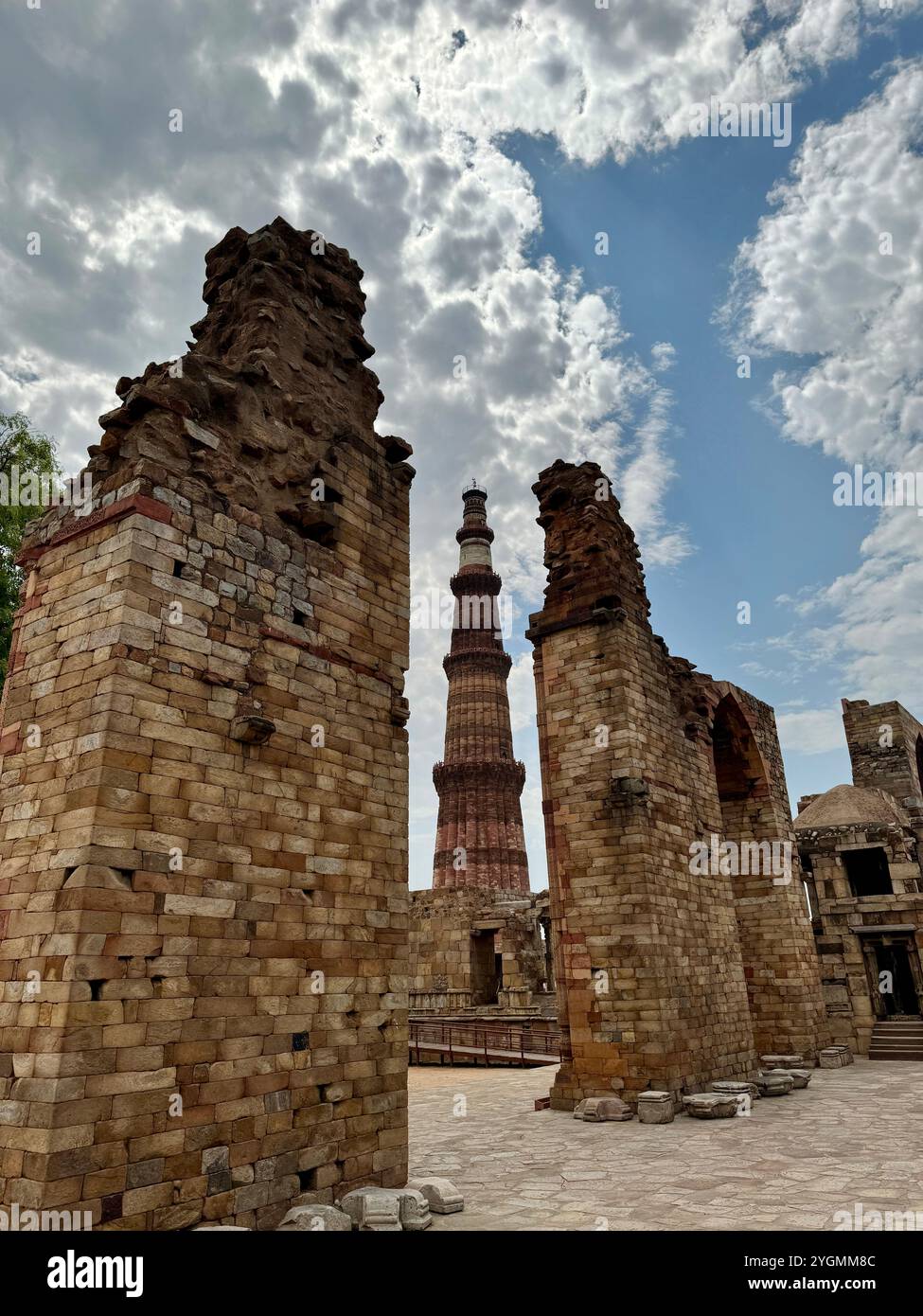 Qutub minar , Unesco world heritage site from the 12th century , Delhi , india - Smartphone Captured Stock Image