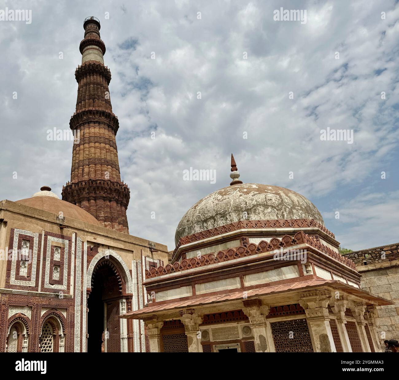 Qutub minar , Unesco world heritage site from the 12th century , Delhi , india - Smartphone Captured Stock Image