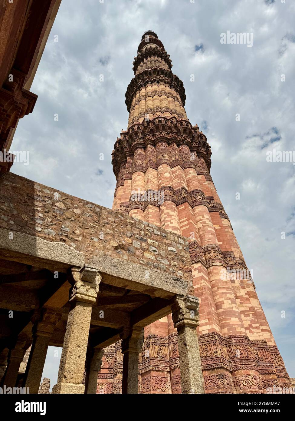 Qutub minar , Unesco world heritage site from the 12th century , Delhi , india - Smartphone Captured Stock Image