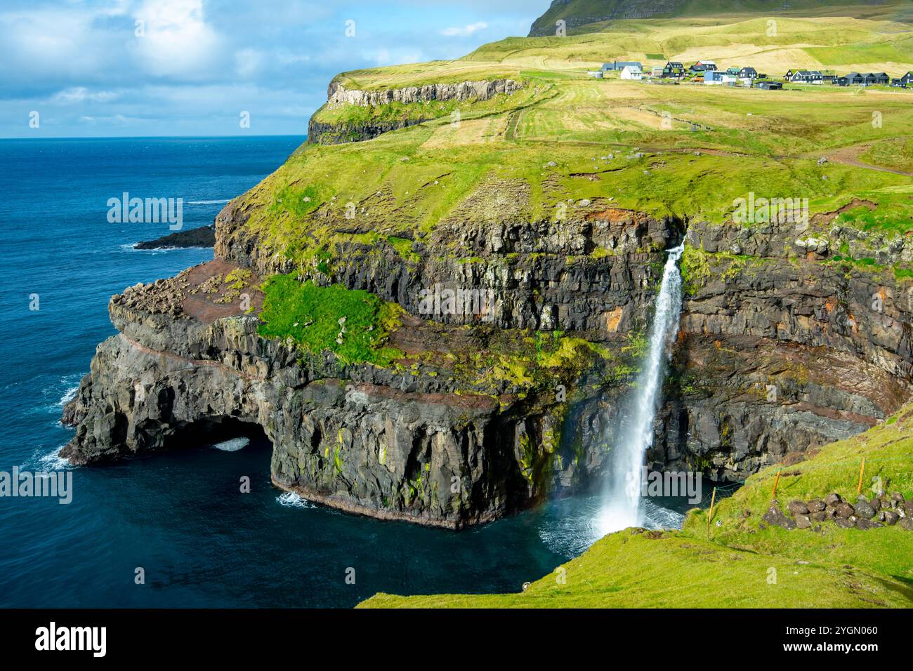 Mulafossur Waterfall Faroe Islands Stock Photo Alamy