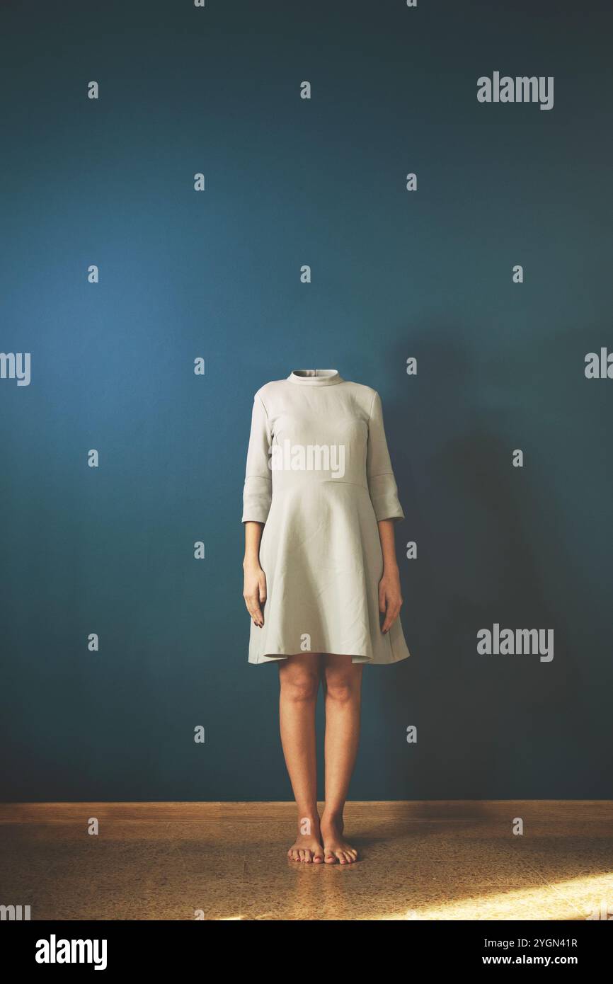 surreal headless woman, identity crisis concept Stock Photo