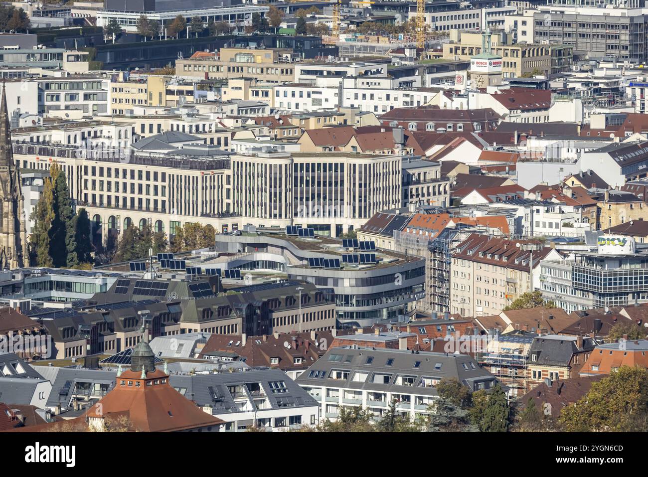 City view with shopping centre Das Gerber, office building in the West district. Stuttgart, Baden-Wuerttemberg, Germany, Europe Stock Photo