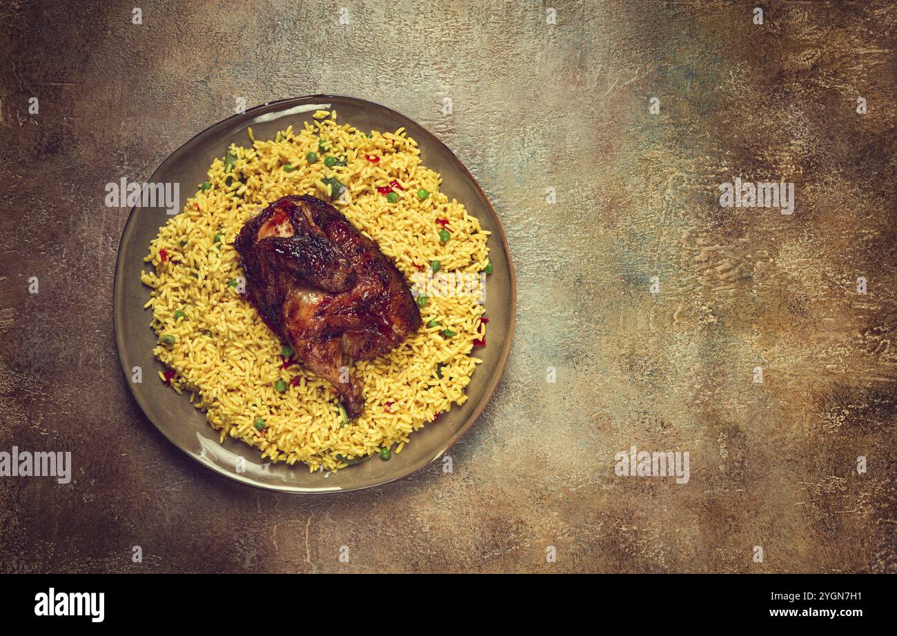 Gerish Saudi Rice Kabsa, rice with chicken, Saudi Arabian dish, national dish, homemade ...