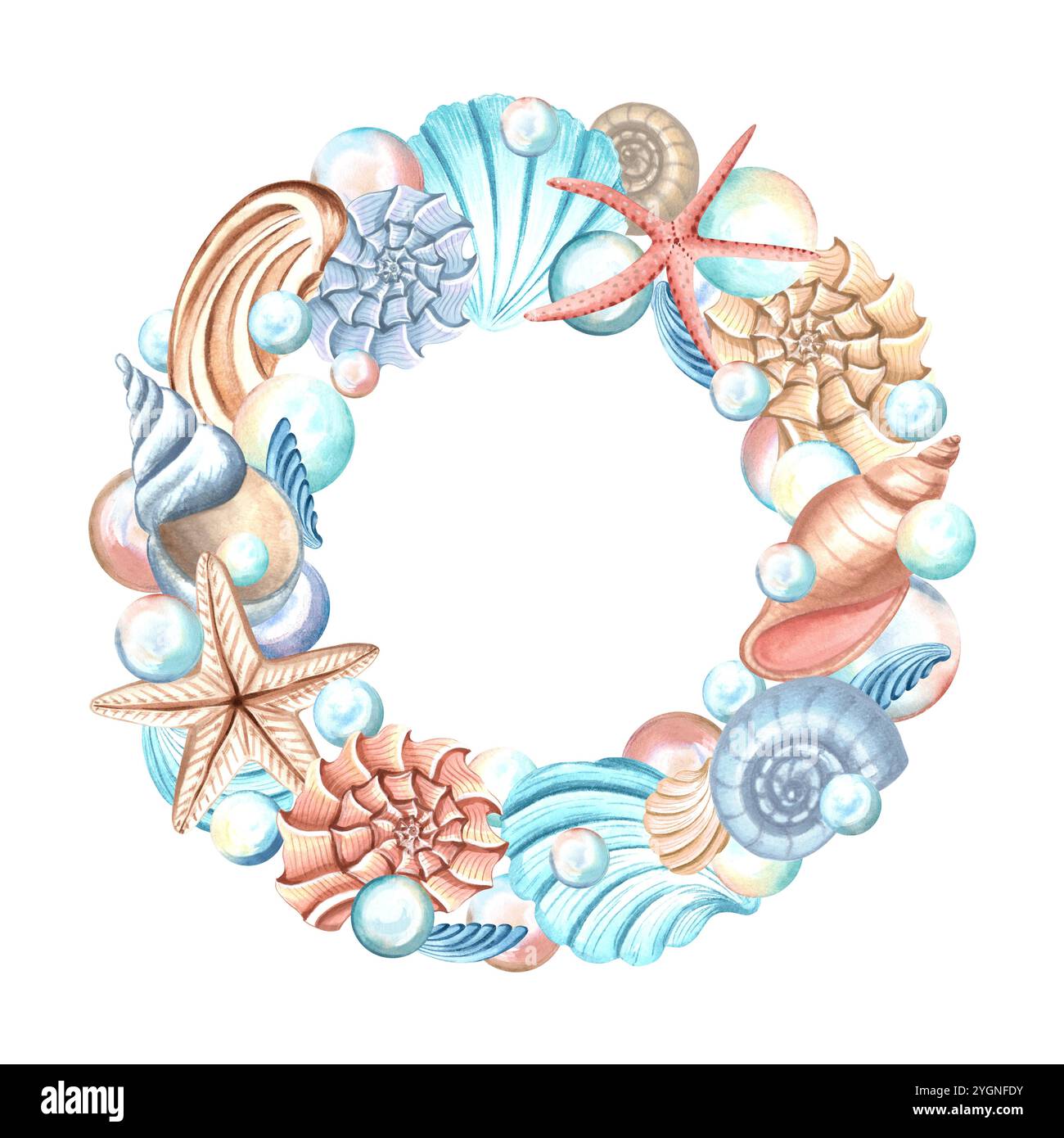 Seashell wreath hi-res stock photography and images - Alamy