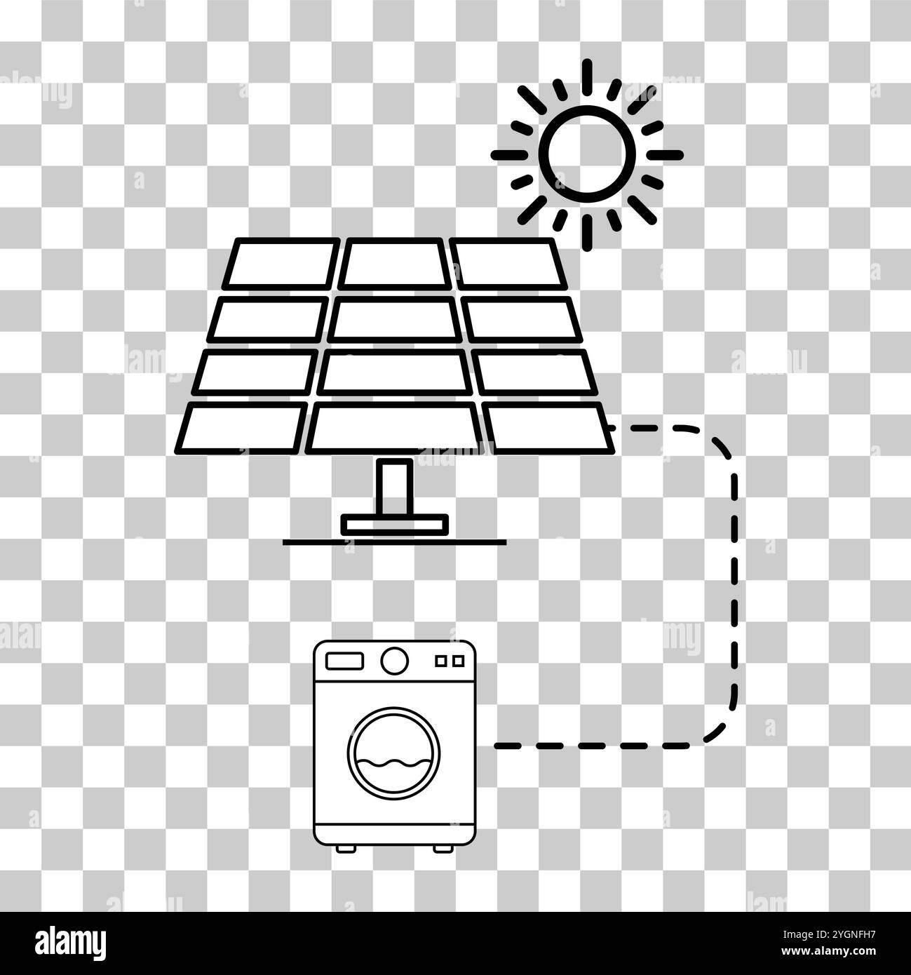 Solar panel icon, green power technology, ecology alternative energy ...